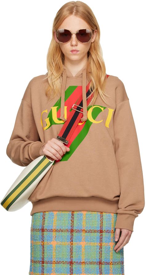 gucci trim tan hoodie